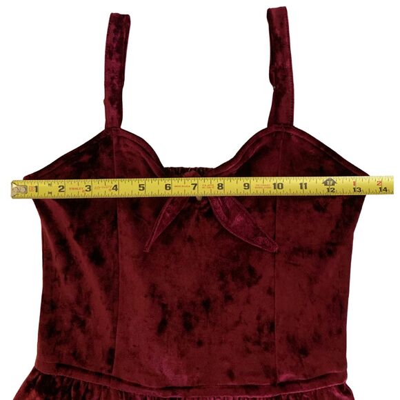 Hollister Burgundy Velvet Romper Size S Party / Holiday Outfit - Picture 10 of 12